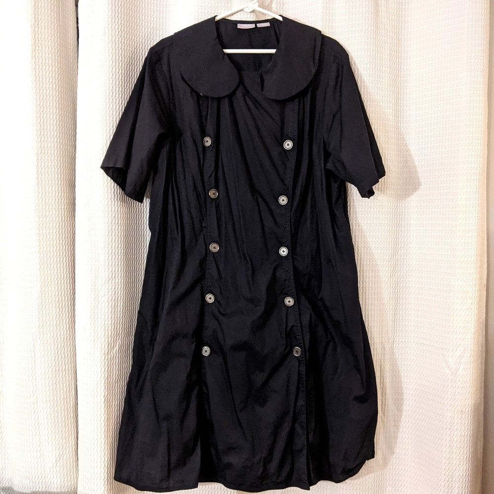 Eshakti black double breasted buttoned shirt dress